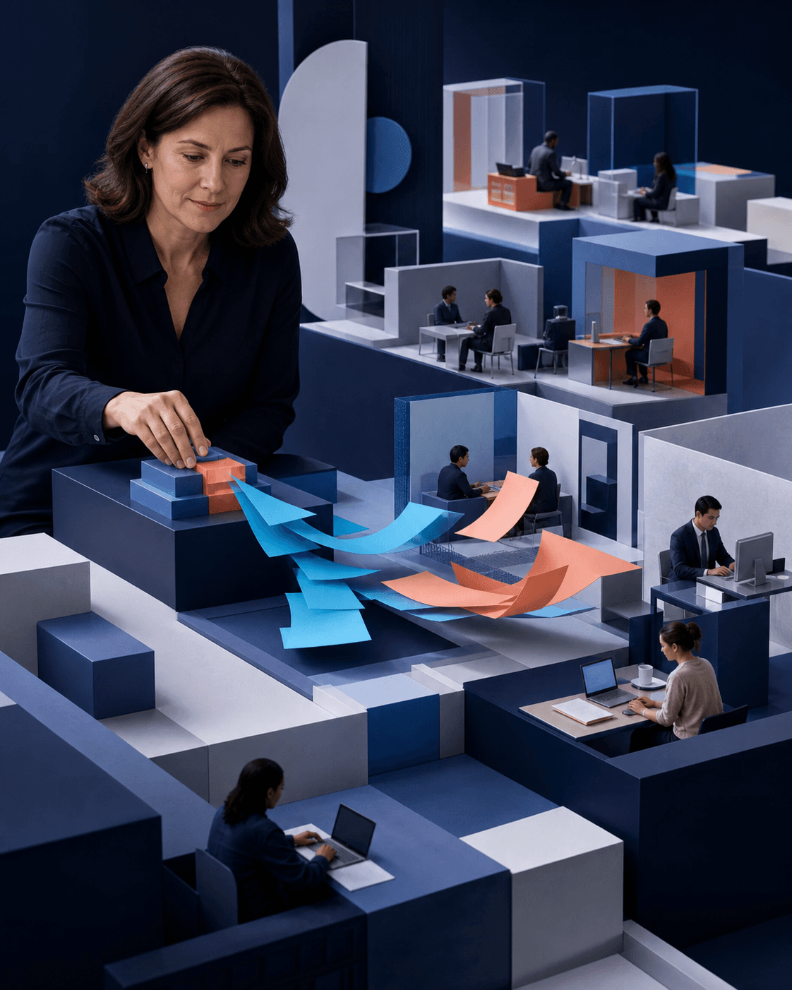Hiring leader activating a role across a network of professional workspaces